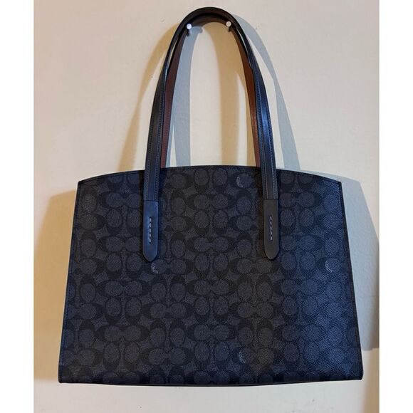 Coach Charlie Carryall in Signature Canvas in Charcoal/Midnight Navy / Like New - Picture 6 of 10